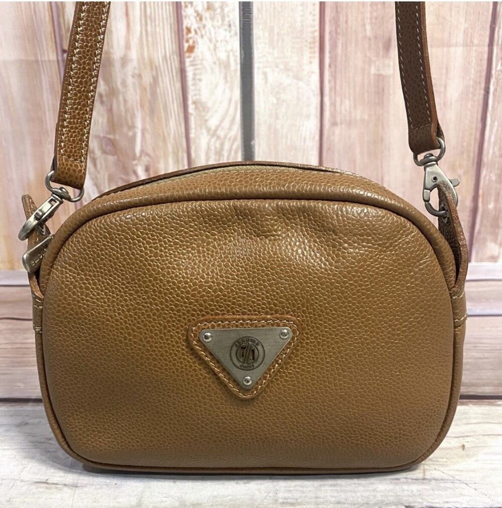 Renoma Paris Vintage Leather Crossbody Bag Brown Made in France Mini ShoulderBag